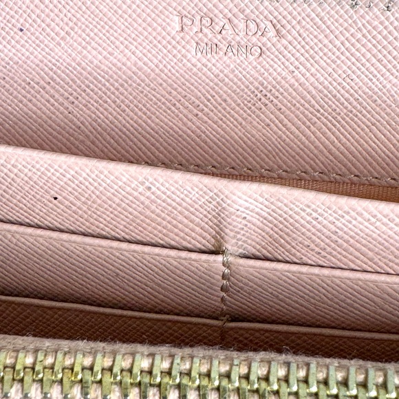 Prada Milano Blush Pink Saffiano Lux Continental Wallet #356 - Picture 5 of 7